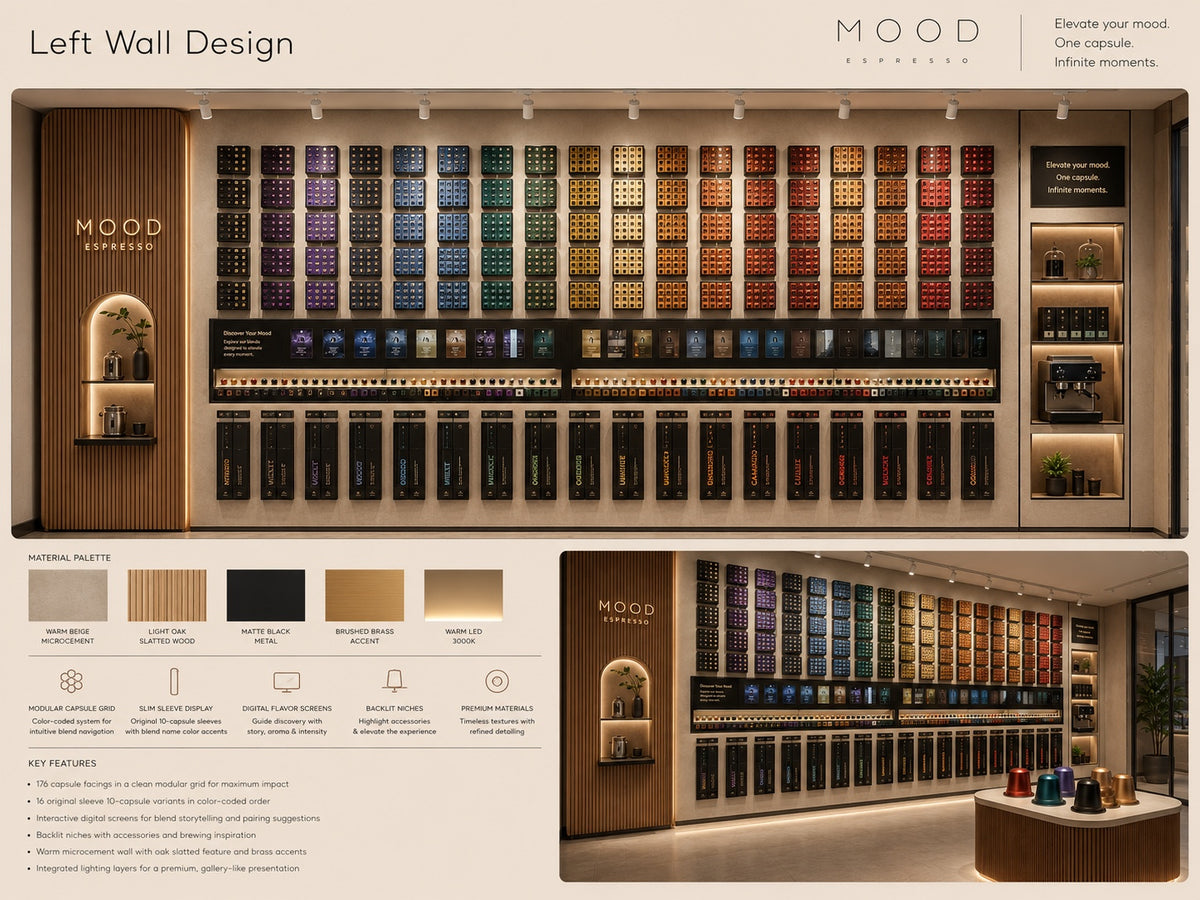 Mood Espresso capsule wall design concept