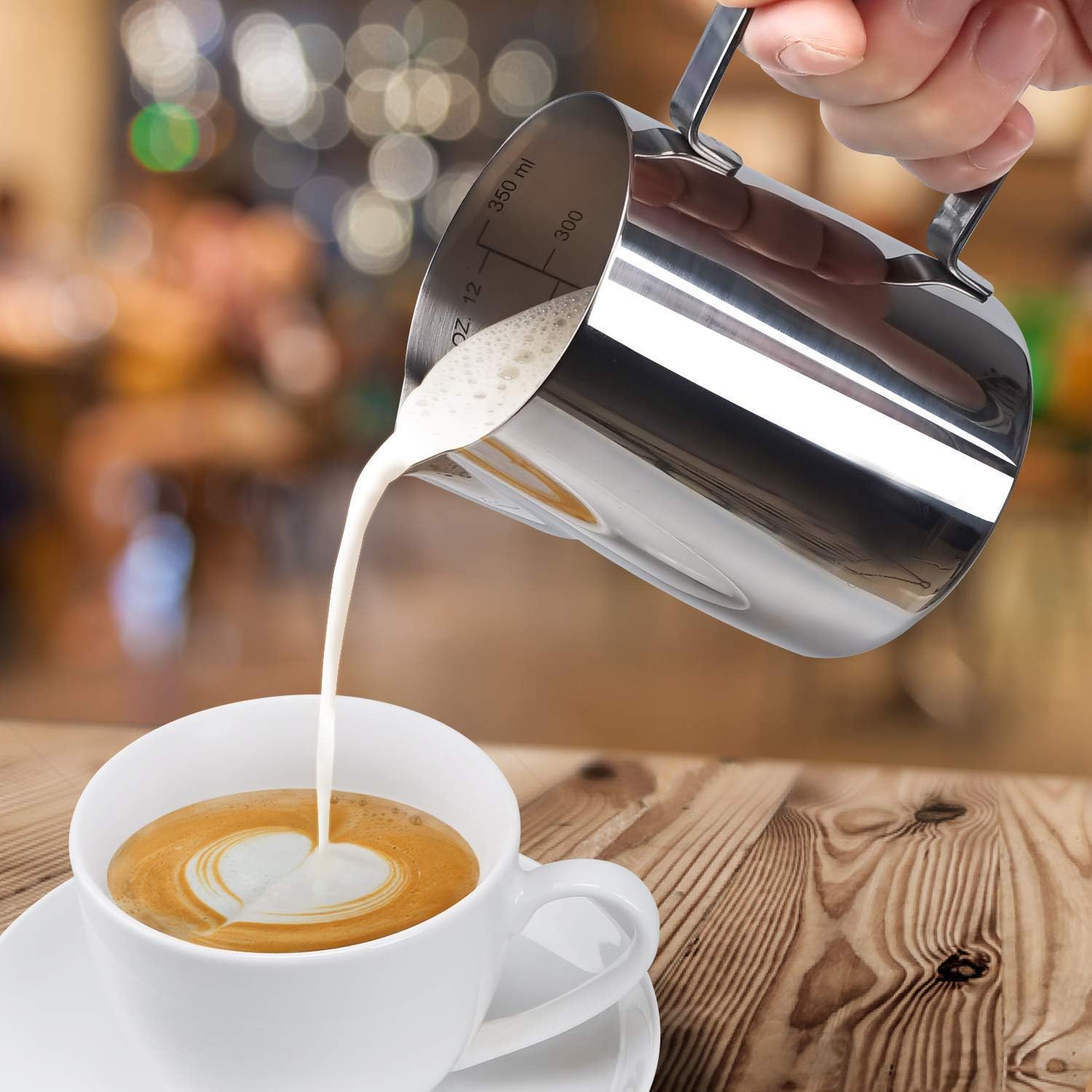 12oz Stainless Steel Coffee Milk Frothing Jug For Dripless Latte Art
