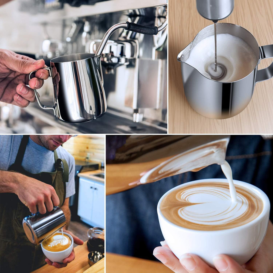 12oz Stainless Steel Coffee Milk Frothing Jug For Dripless Latte Art