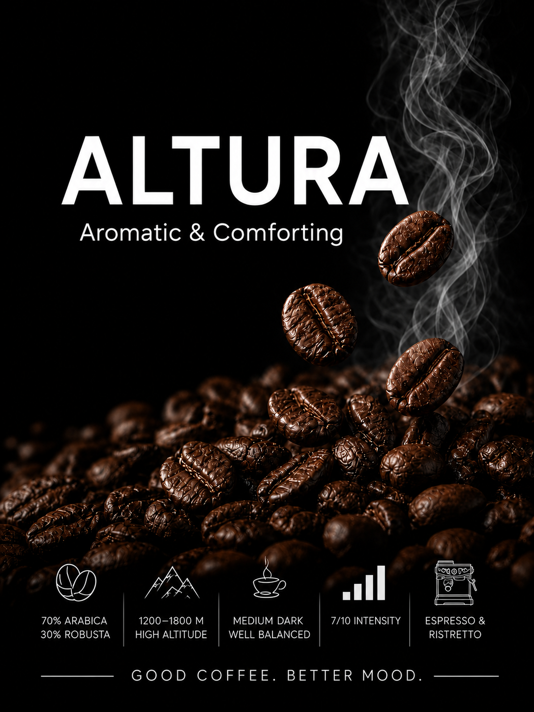 Altura Coffee Beans, Medium-Dark Roast, 1kg