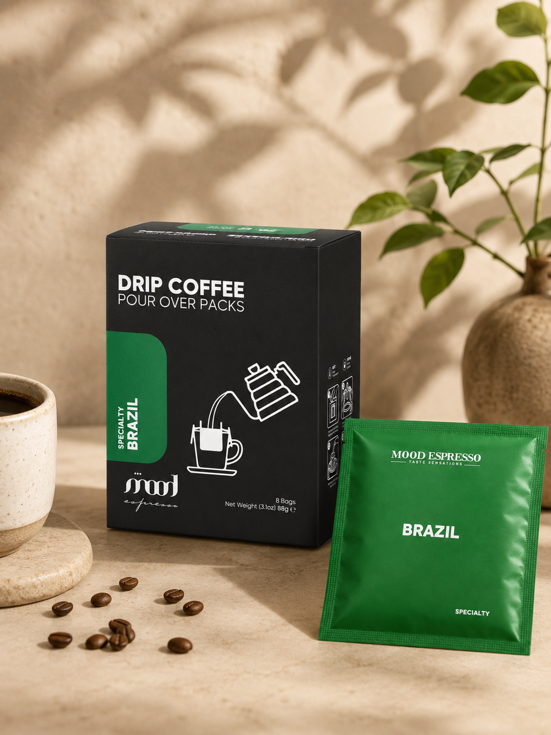 Mood Espresso individual drip coffee packs