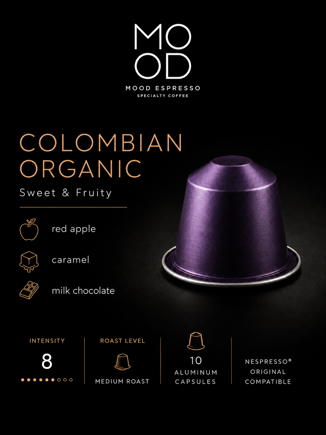 10+2 Free: Organic Colombian Aluminium Capsules, Sleeve Pack