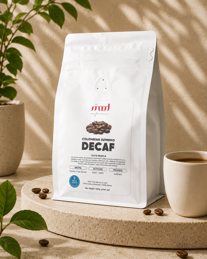 Colombian Supremo Decaf Coffee Beans, Medium Roast, 500g