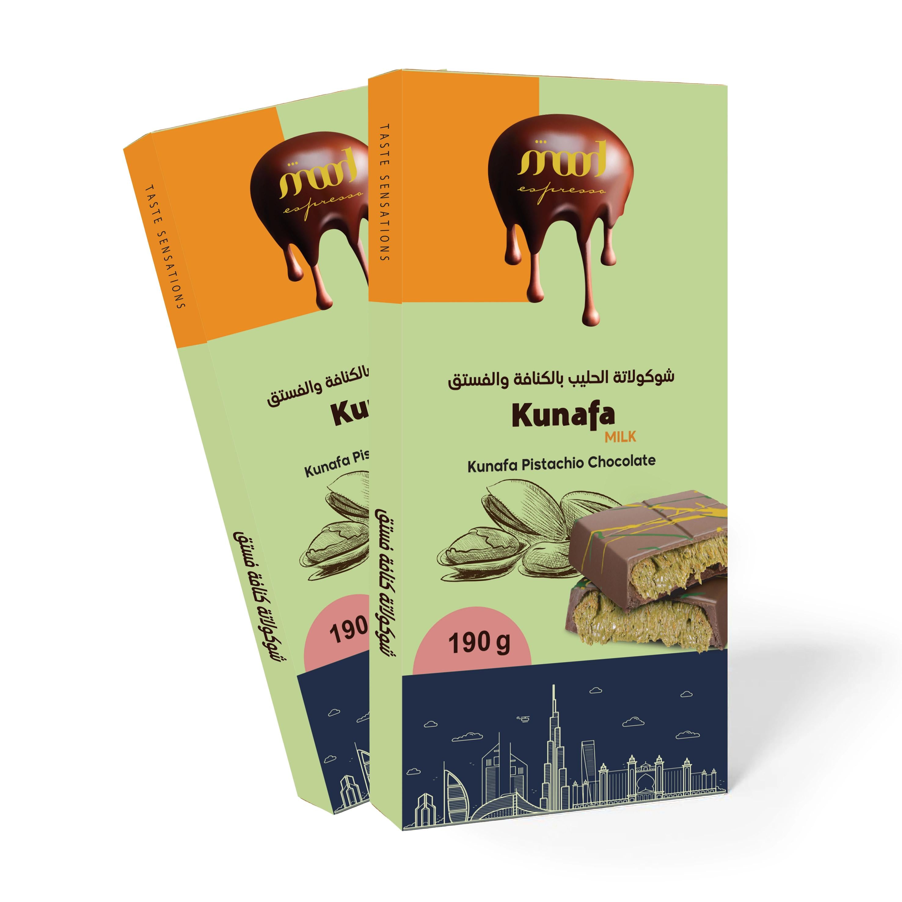 Kunafa Pistachio Milk Chocolate, 190 g
