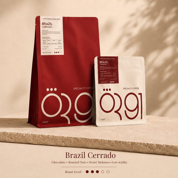OR91 Brazil Cerrado Specialty Coffee Beans, Medium Roast