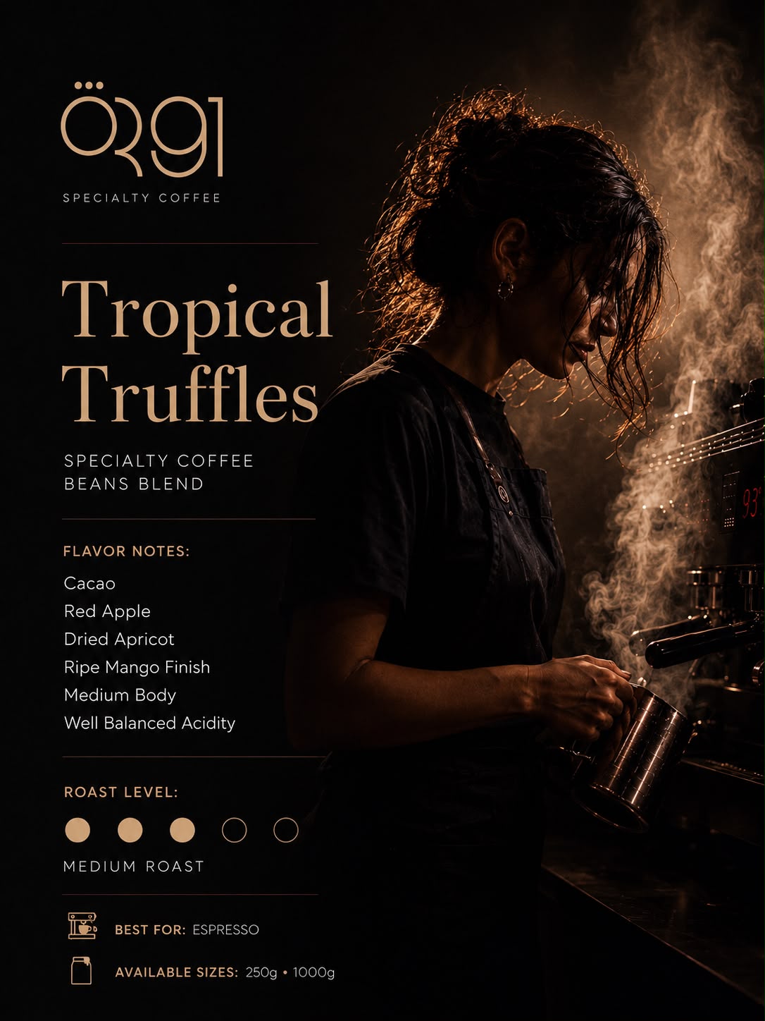OR91 Tropical Truffles Specialty Coffee Beans, Medium Roast