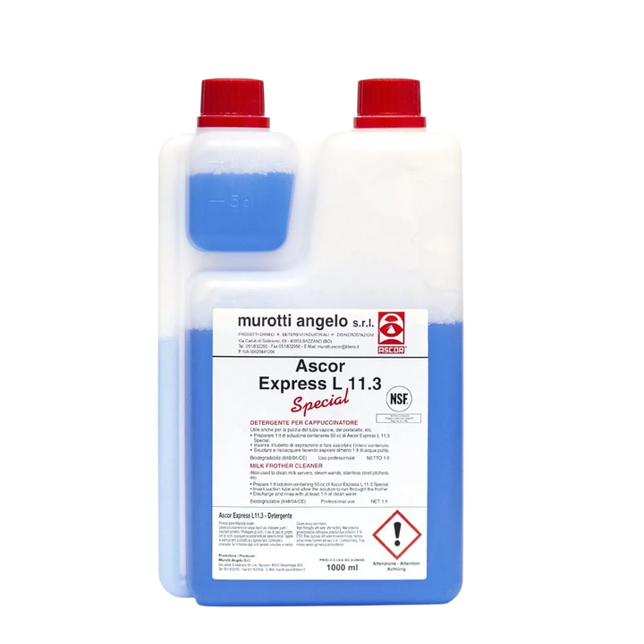 ASCOR Express L11.3 Milk Frother Cleaner – 1L Bottle Professional-Grade Cleaning Solution