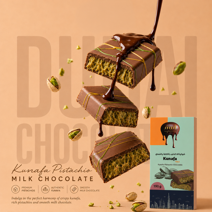 Kunafa Pistachio Milk Chocolate, 190 g