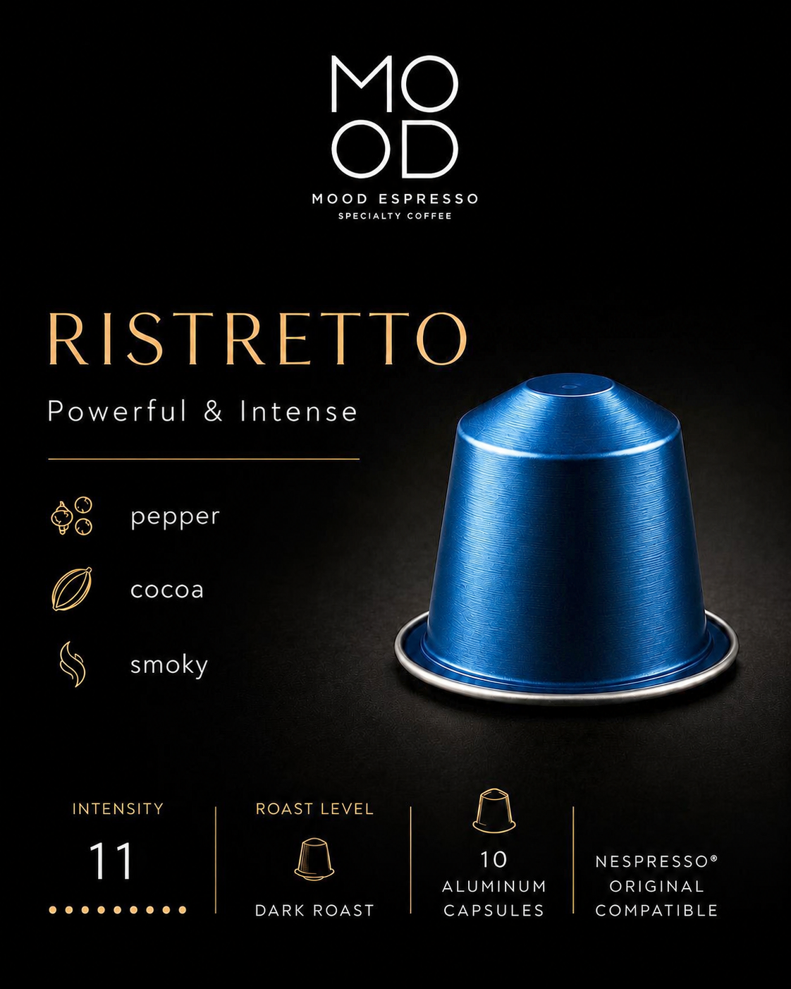Pack of 9: Ristretto Aluminium Capsules, Sleeve Pack