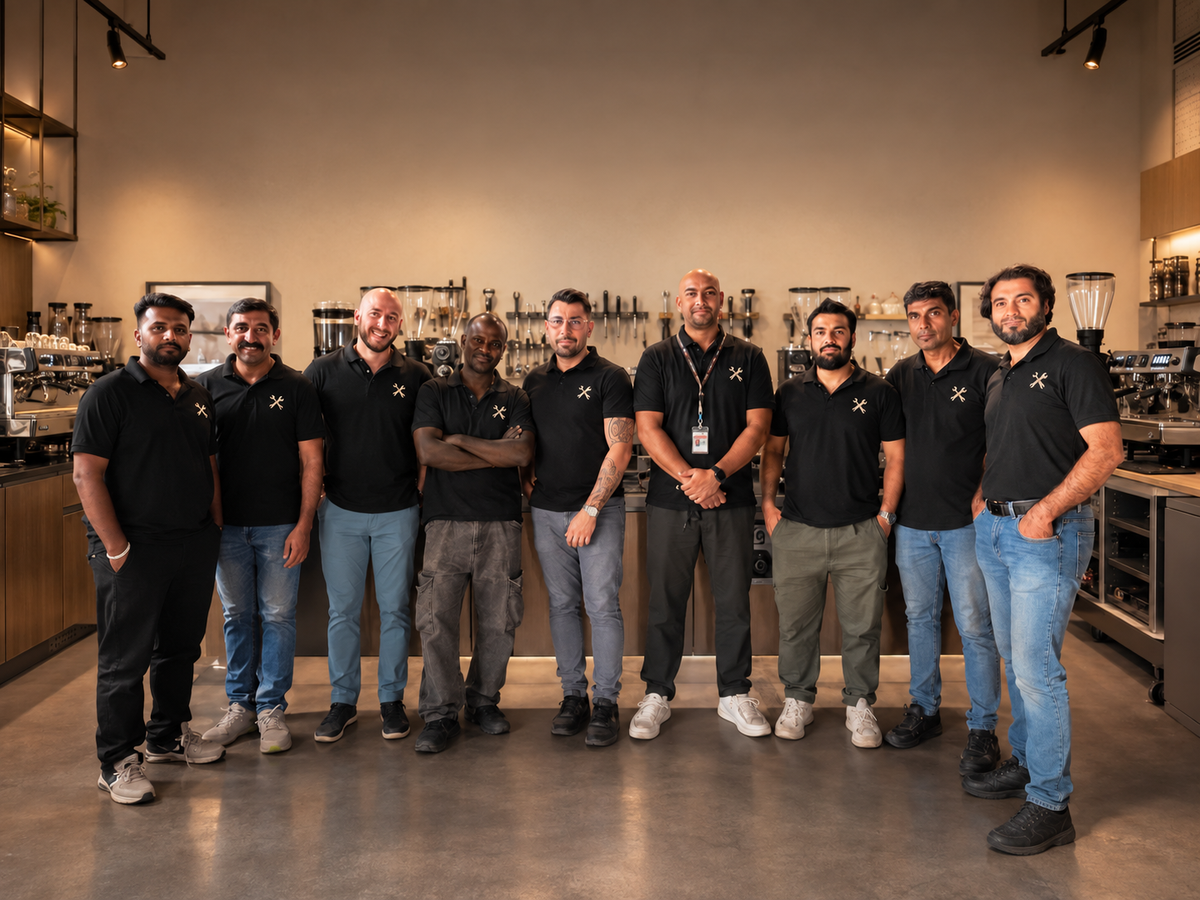 Mood Espresso maintenance team with commercial coffee machines